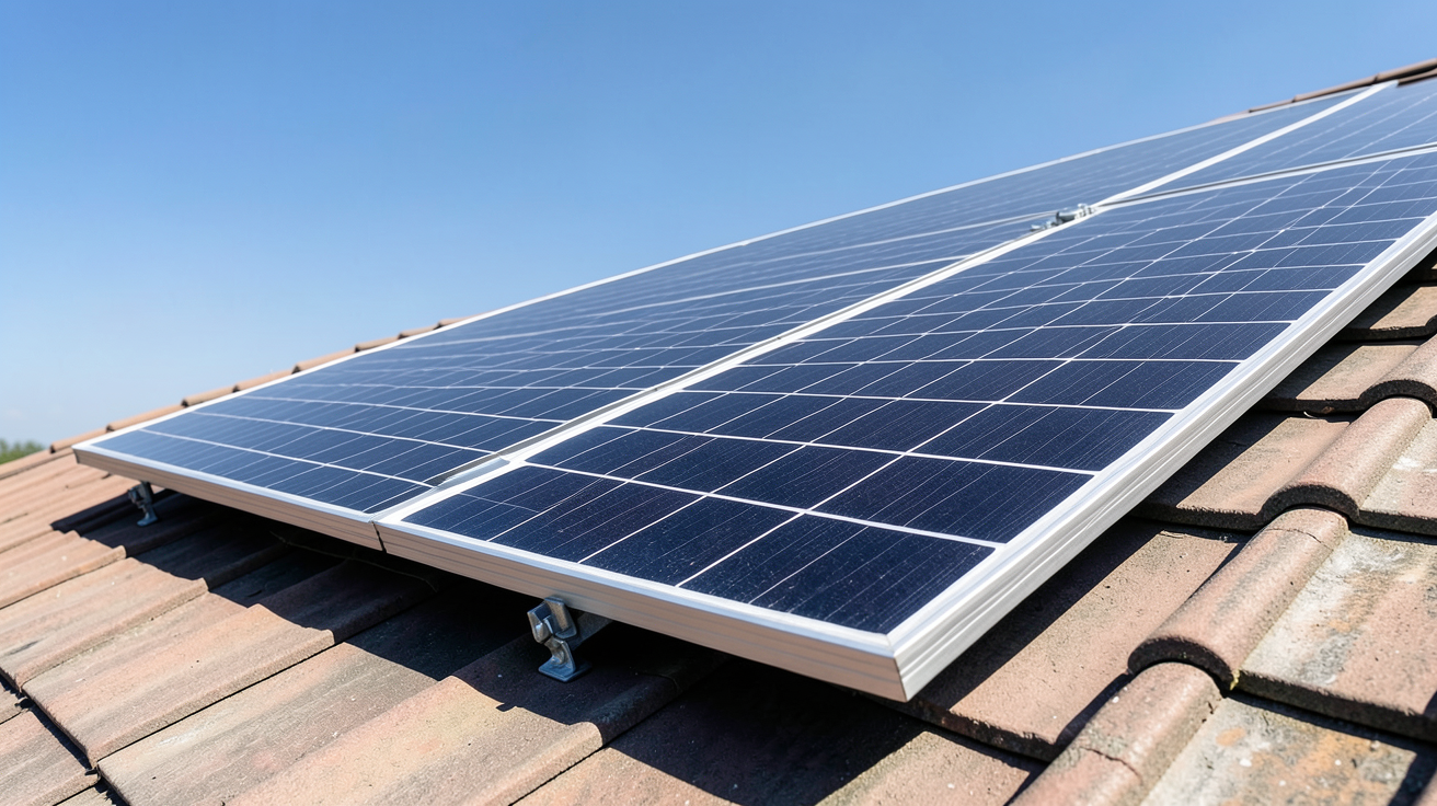 panneau solaire monocristallin affichant un rendement énergétique optimal sous un ciel dégagé