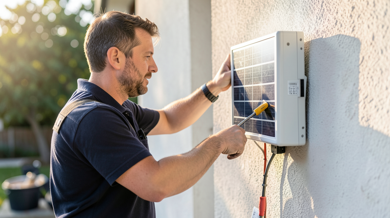panneau solaire onduleur installation etapes clés avec technicien professionnel