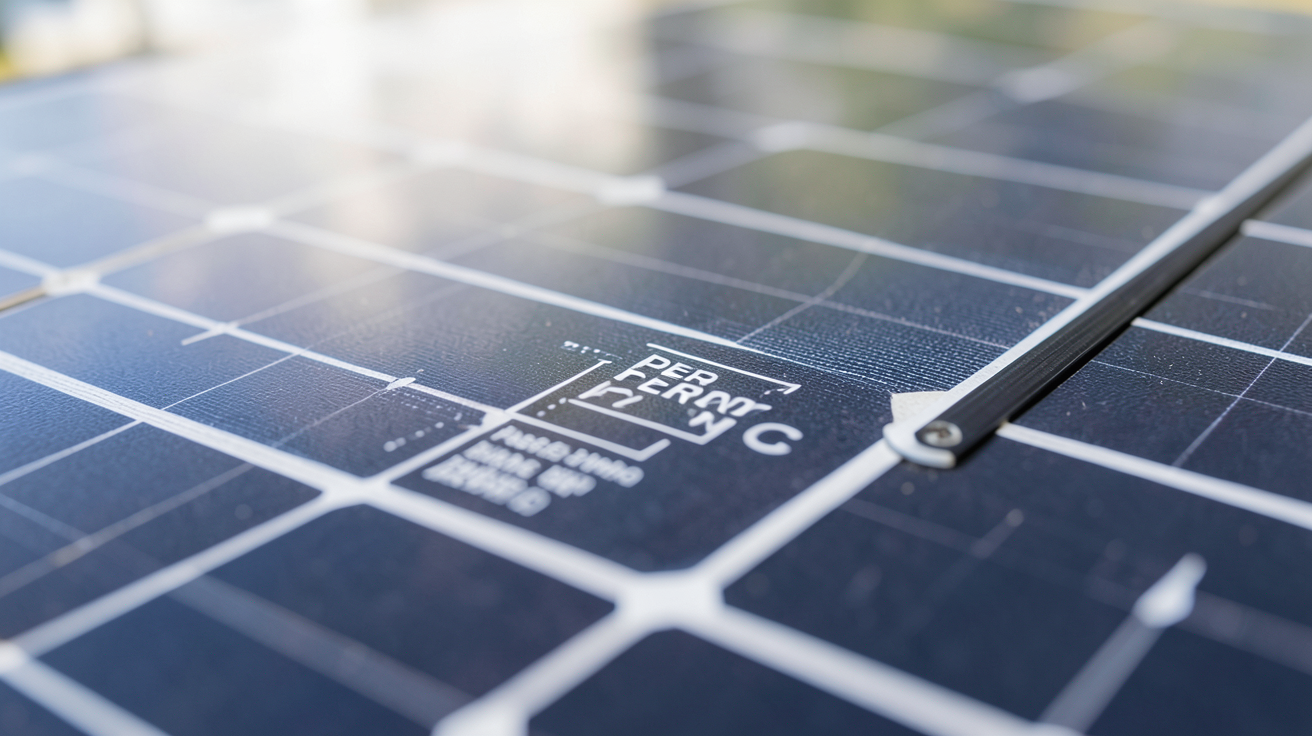 panneau solaire PERC 200W avec cellules PERC en gros plan
