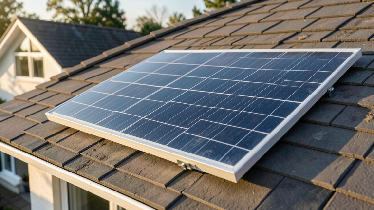 panneau solaire PERC 400W installé sur le toit d'une maison résidentielle