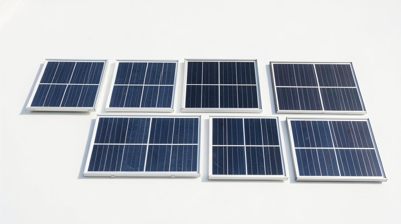 panneau solaire petit comparaison des différents modèles compacts, affichés côte à côte sous une lumière naturelle