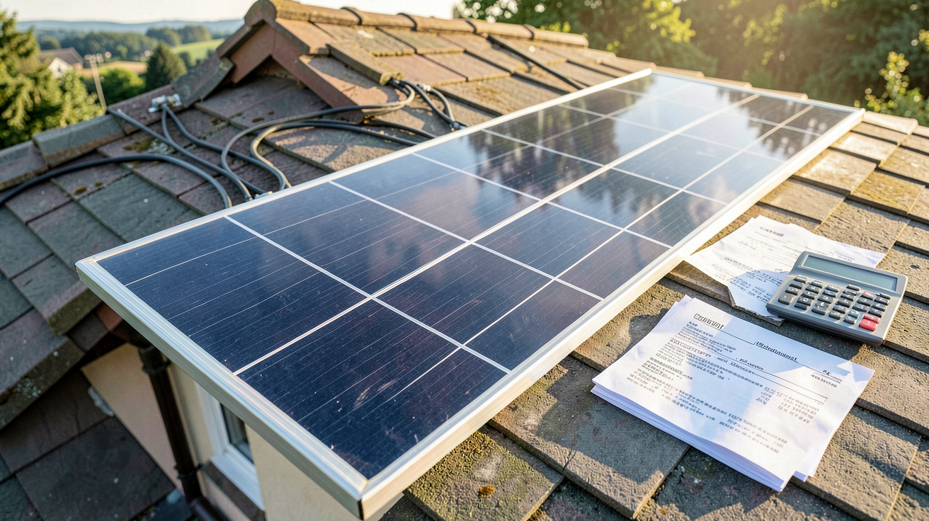 panneau solaire et photovoltaïque avec calculateur financier et documents d'aides pour le retour sur investissement en 2024