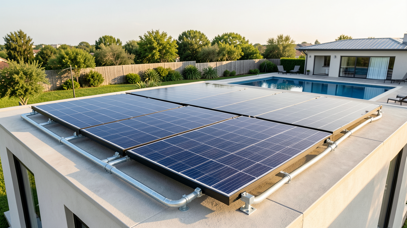 panneau solaire piscine 50m3 utilisé pour le calcul et l'estimation de couverture énergétique