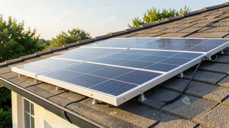 panneau solaire plug and play 400W installé sur le toit d'une maison individuelle