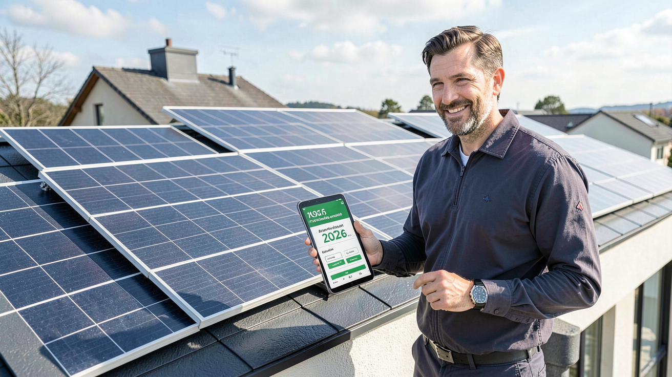 panneau solaire polycristallin montrant le coût au mètre carré et les économies réalisables en 2026
