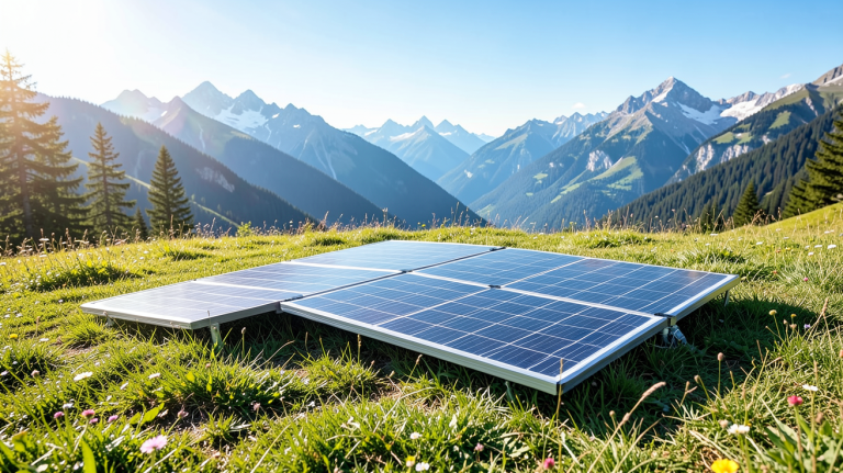 panneau solaire portable 2000w installé en plein air dans un environnement naturel