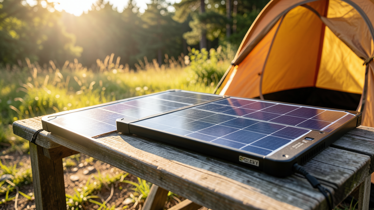 panneau solaire portable 220v utilisé en extérieur pour l'autonomie énergétique