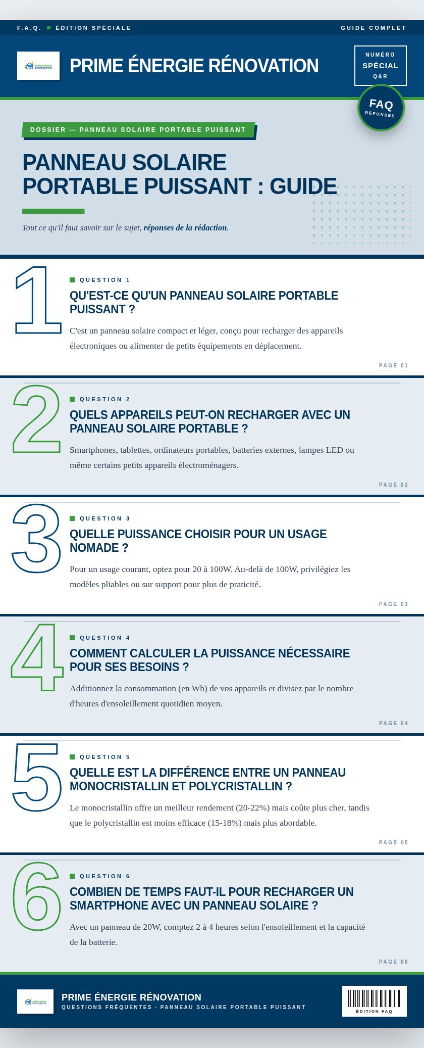 Infographie : Panneau solaire portable puissant : guide