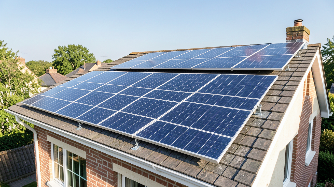 panneau solaire pour autoconsommation installé sur le toit d'une maison individuelle