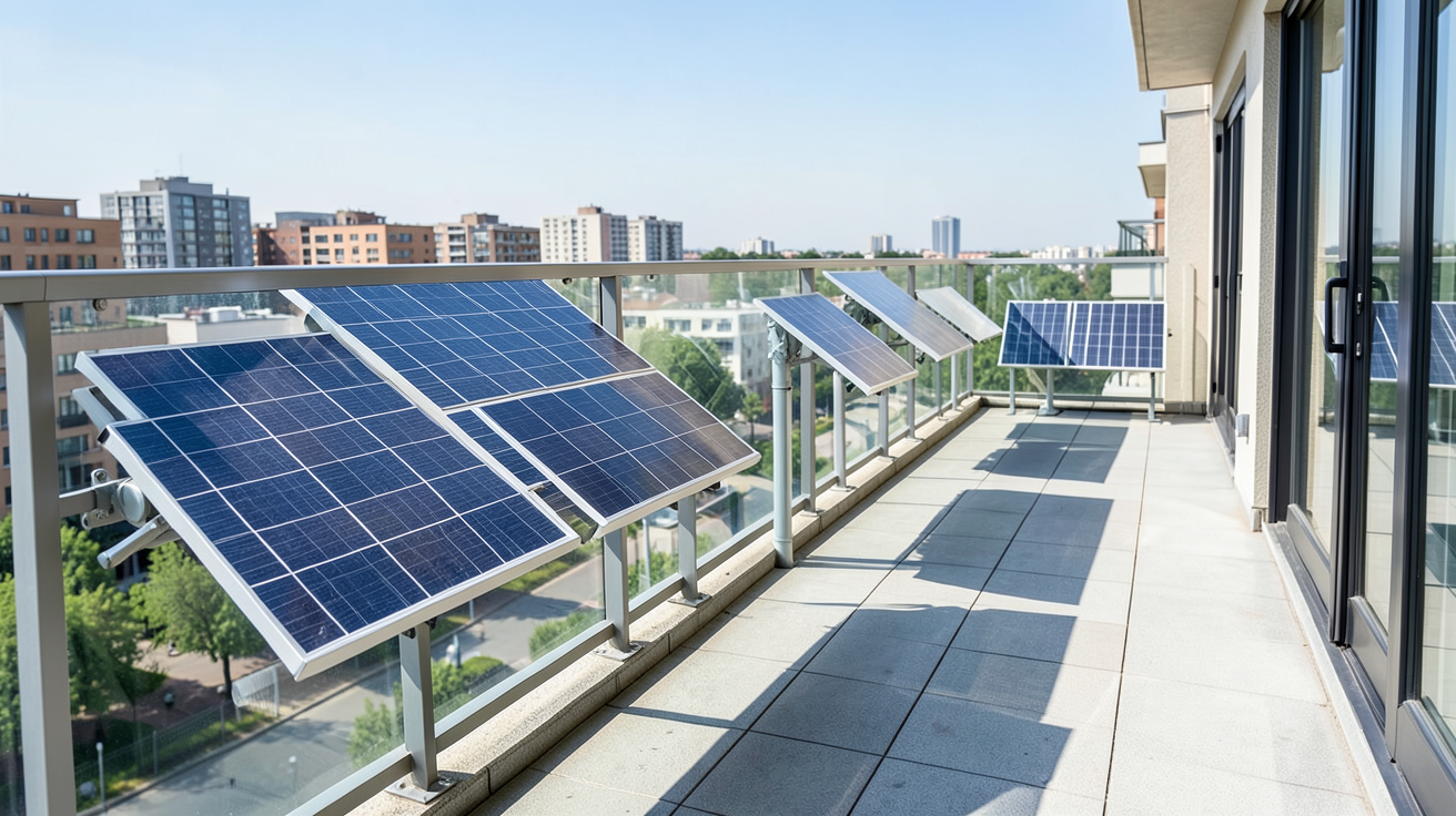 panneau solaire pour balcon présentant différents modèles de kits solaires photovoltaïques compacts