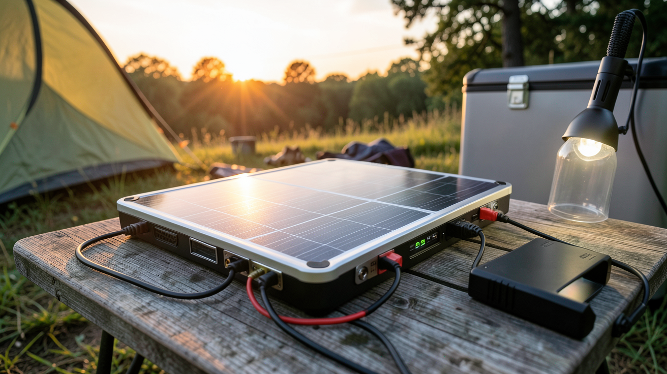 panneau solaire pour camping utilisé pour calculer la puissance nécessaire à l'équipement de camping