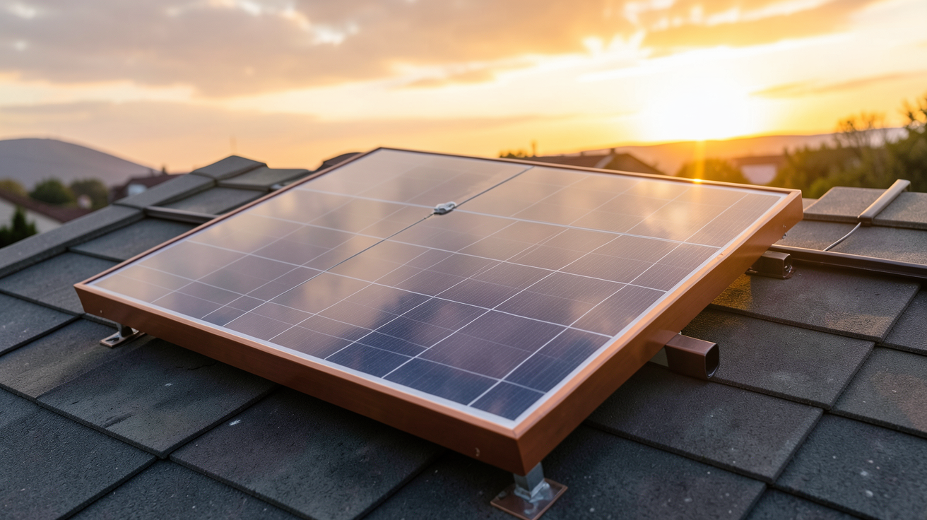 panneau solaire pour chauffe eau avec capteurs thermiques installés sur un toit