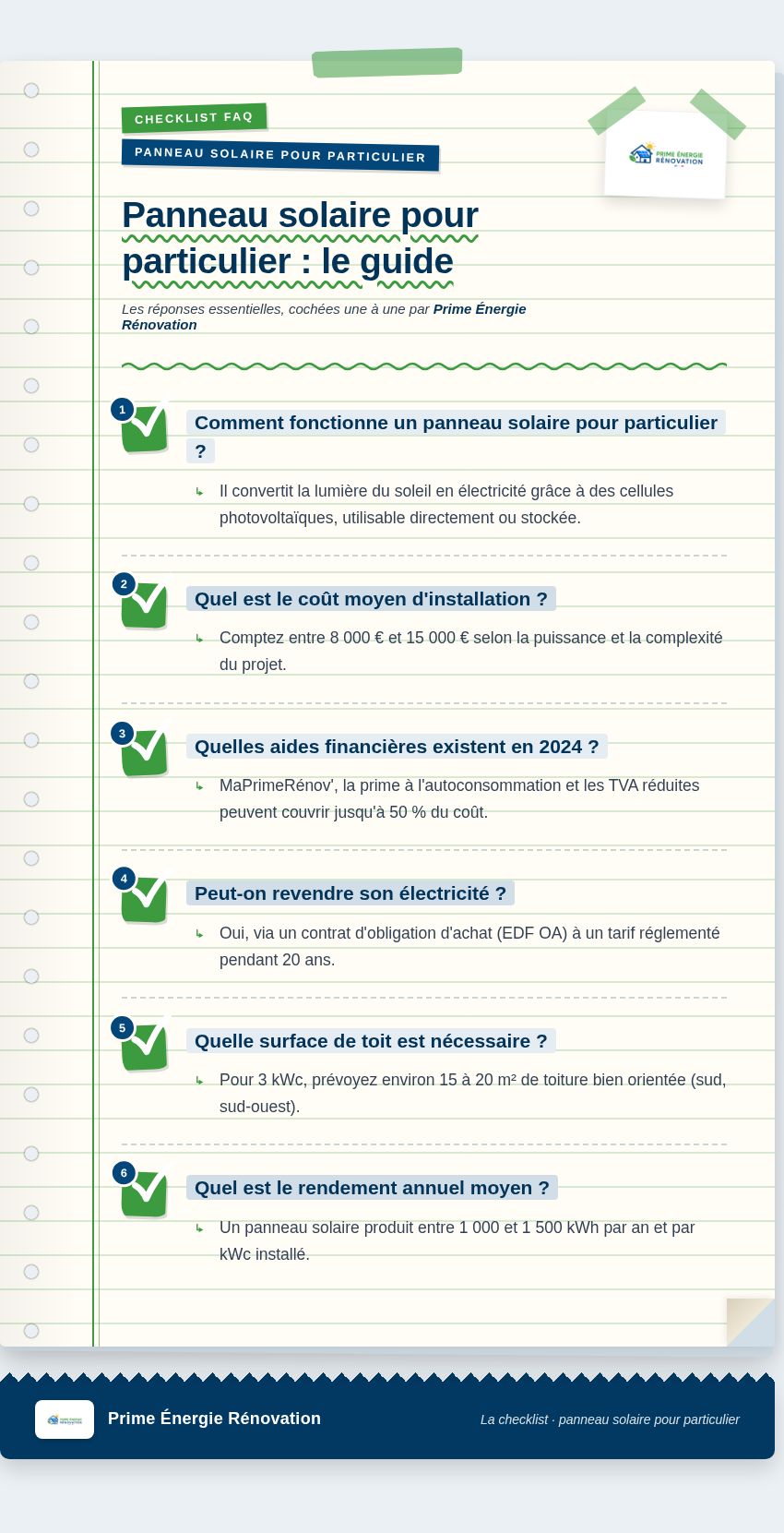 Infographie : Panneau solaire pour particulier : le guide