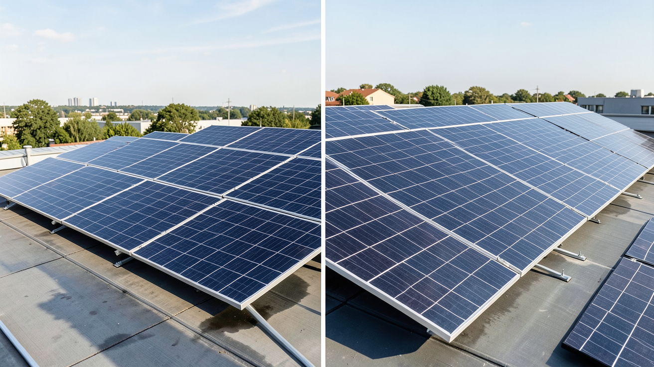 panneau solaire pour piscine comparatif des meilleures marques de 2024, affichant plusieurs modèles sous une lumière naturelle