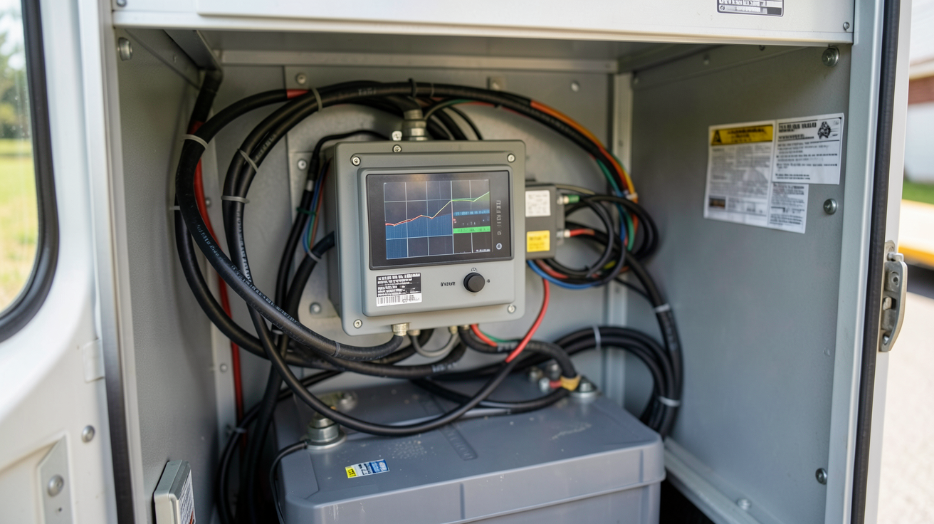panneau solaire pour van aménagé montrant l'installation du câblage, du régulateur et de la batterie