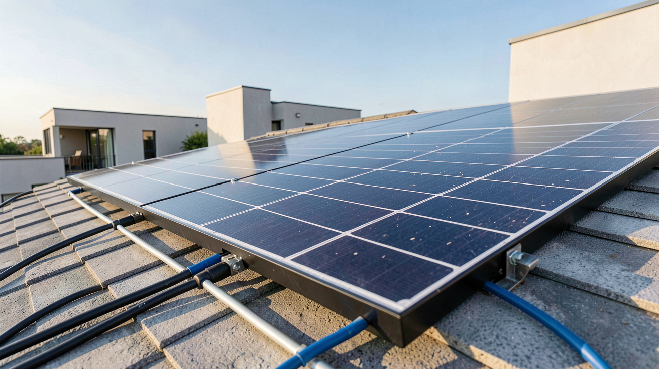 panneau solaire prix 2024 guide complet montrant un panneau photovoltaïque installé sur un toit de maison