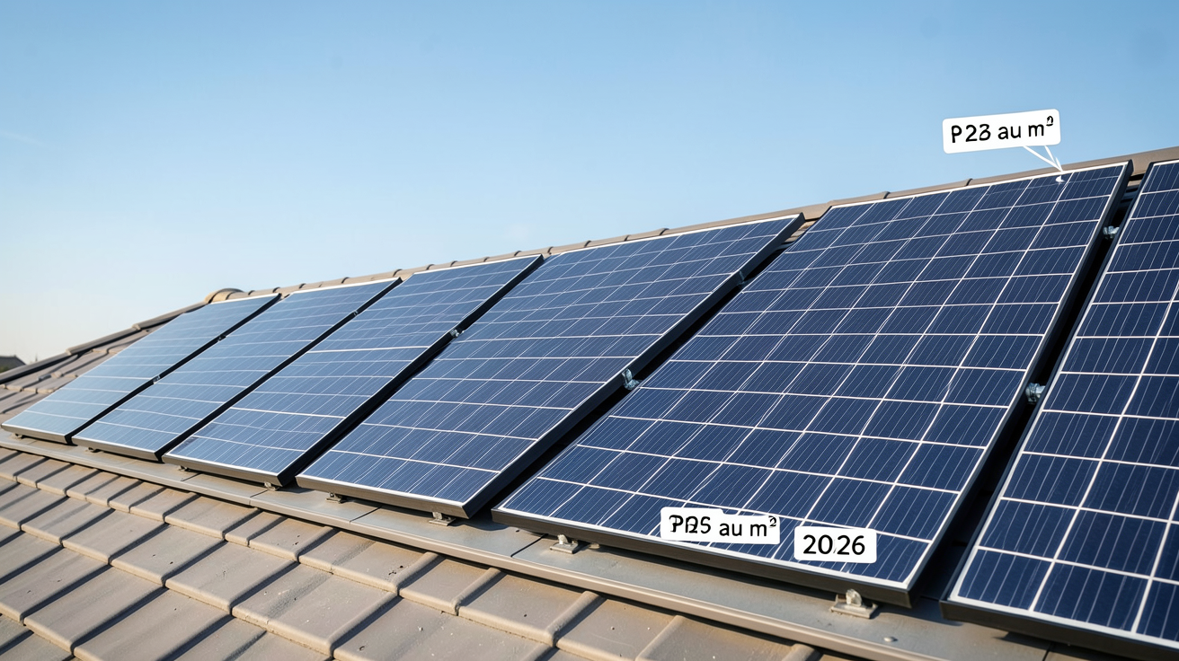 panneau solaire prix m² : comparaison des différents types de panneaux solaires avec leurs tarifs au mètre carré pour 2026