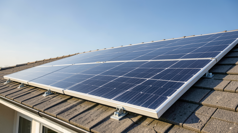 panneau solaire prix m2 installation sur toit de maison individuelle