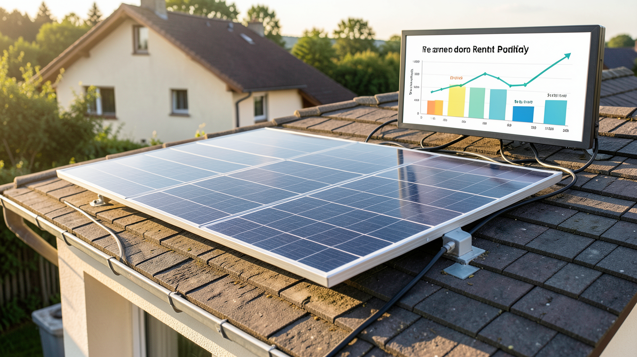 panneau solaire prix maison illustrant le retour sur investissement avec graphique de rentabilité