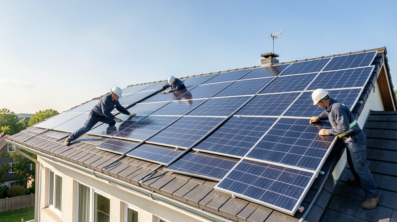 panneau solaire prix pour maison installation complète sur toit en 2026 avec techniciens
