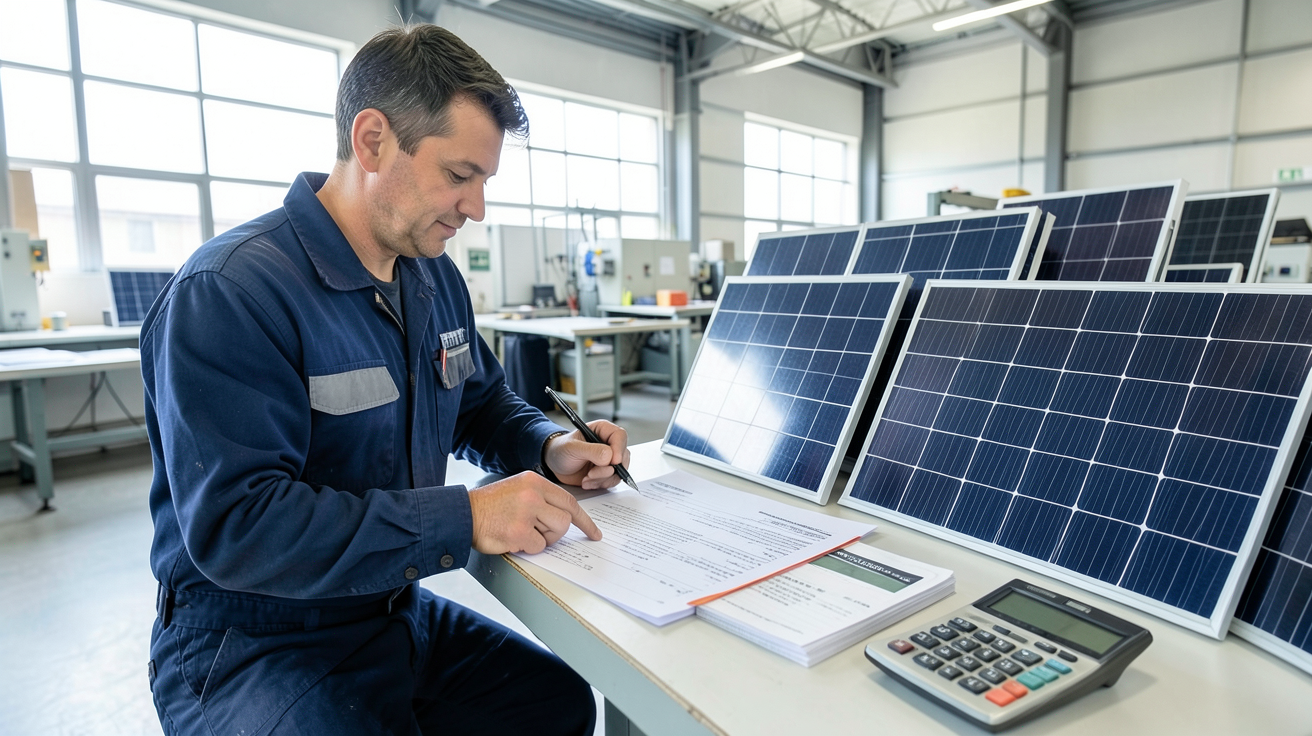 panneau solaire prix usine calcul coût réel avec technicien et devis détaillé