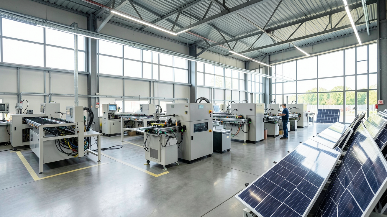 panneau solaire prix usine facteurs influence usine de fabrication de panneaux photovoltaïques avec machines industrielles