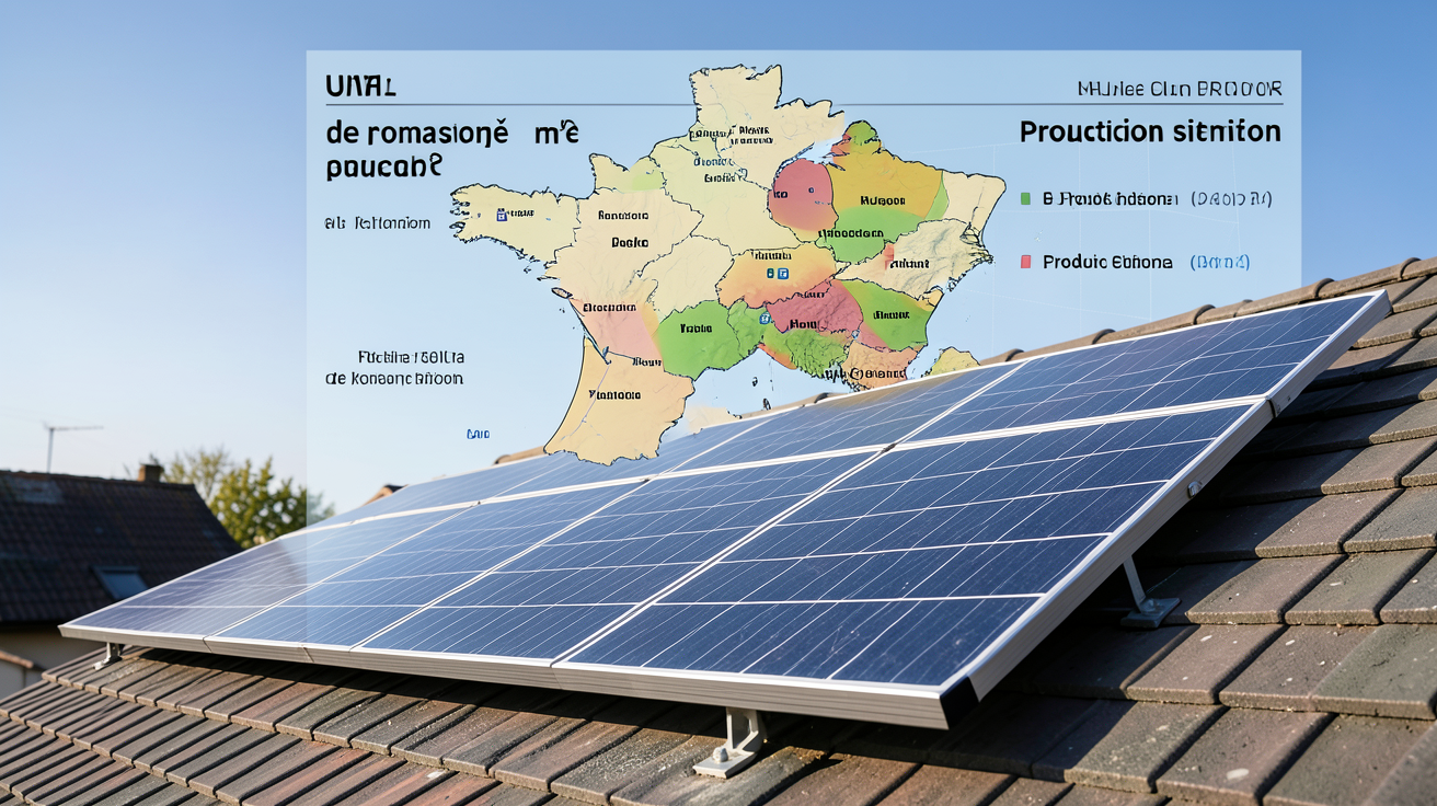 panneau solaire puissance m2 simulation régionale : puissance au m² et production estimée dans les différentes zones françaises