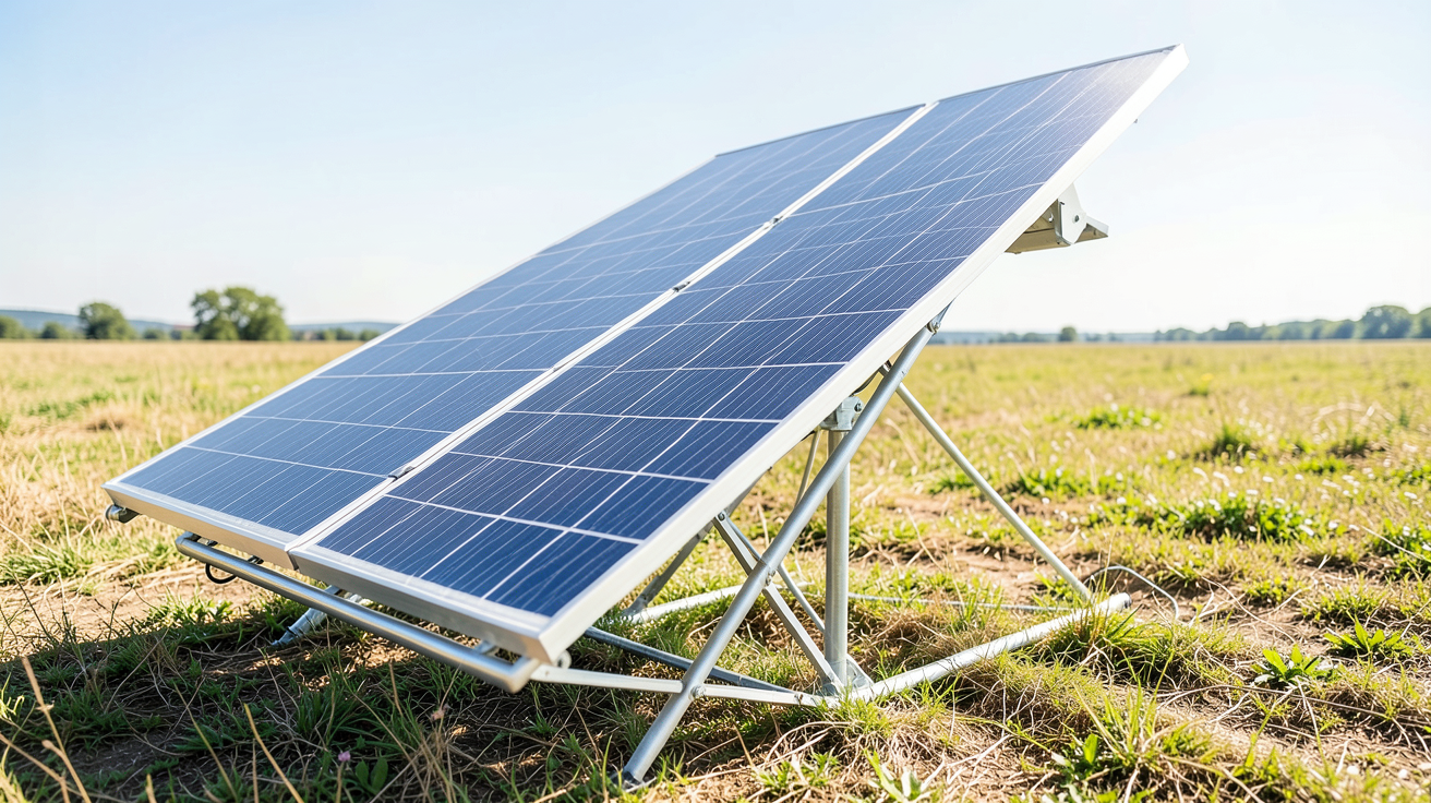 panneau solaire qui suit le soleil avec un système de suivi mécanique de type tracker
