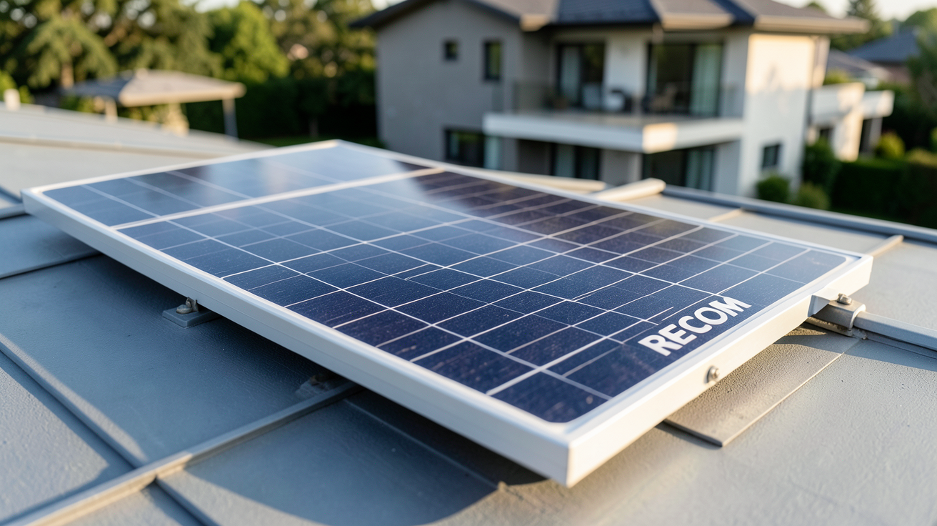 panneau solaire RECOM installé sur un toit de maison individuelle illustrant le prix des panneaux solaires RECOM en 2026