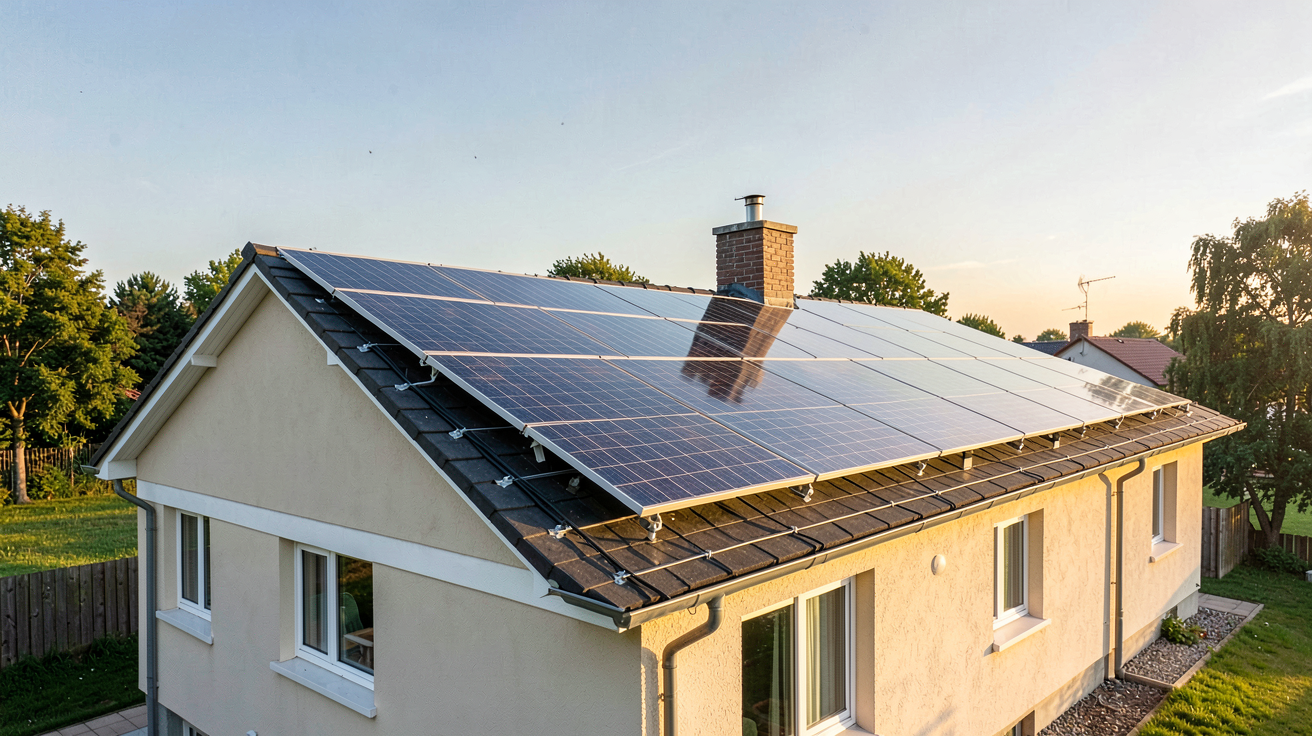 panneau solaire rentabilité par région et type de logement : installation photovoltaïque sur toit de maison individuelle