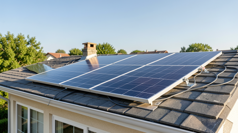 panneau solaire photovoltaïque installé sur le toit d'une maison individuelle pour évaluer sa rentabilité