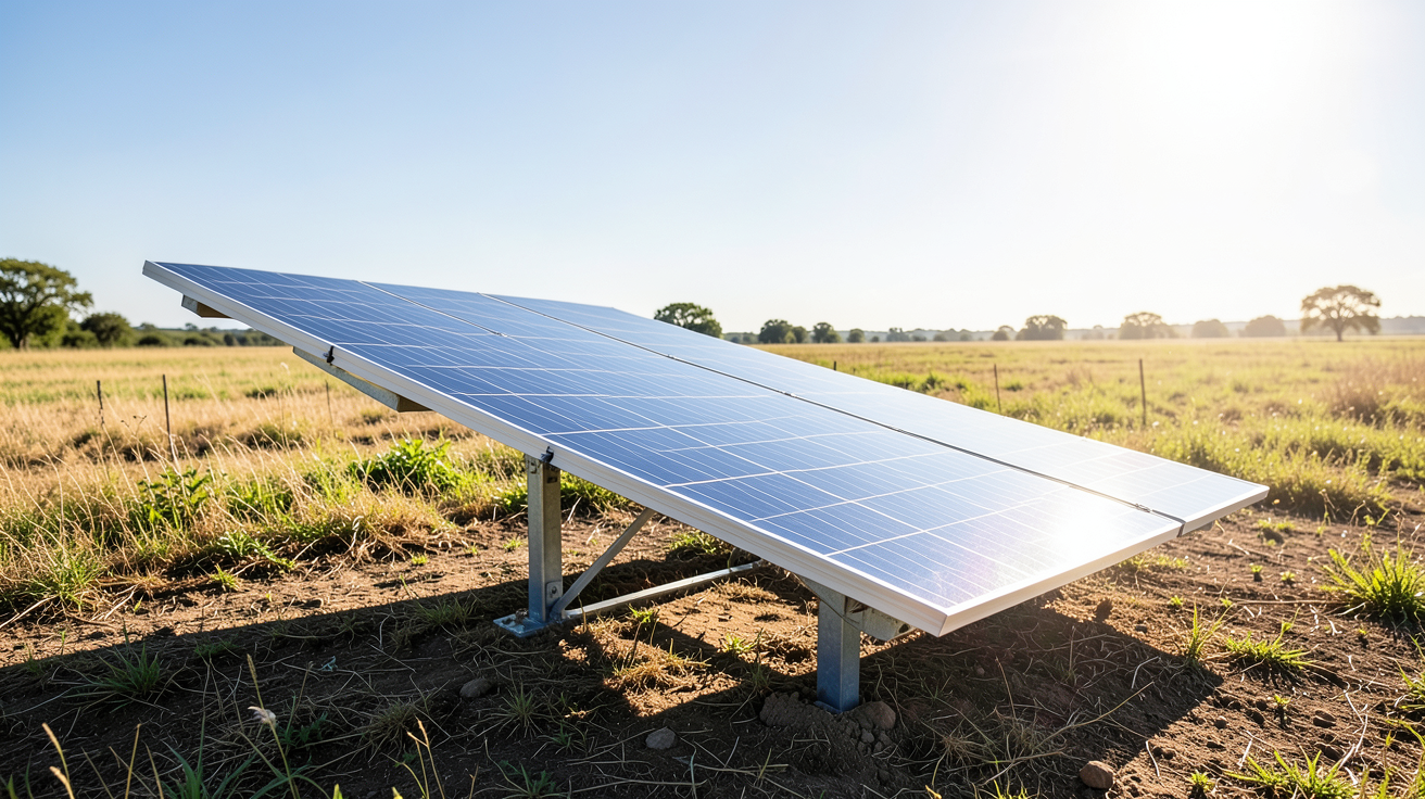 panneau solaire rotatif montrant un tracker suivant le soleil, illustrant la définition et le principe de fonctionnement