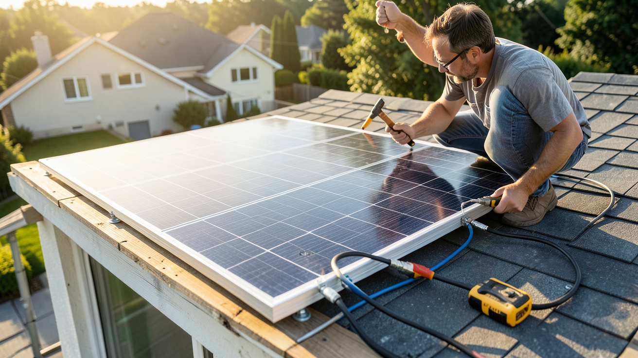panneau solaire soi même tutoriel installation étape par étape sur un toit résidentiel