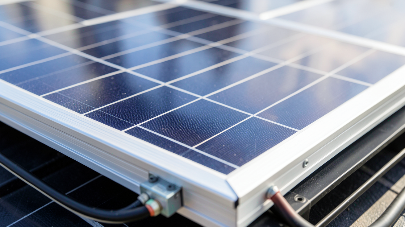 panneau solaire solar présentant ses caractéristiques techniques en gros plan