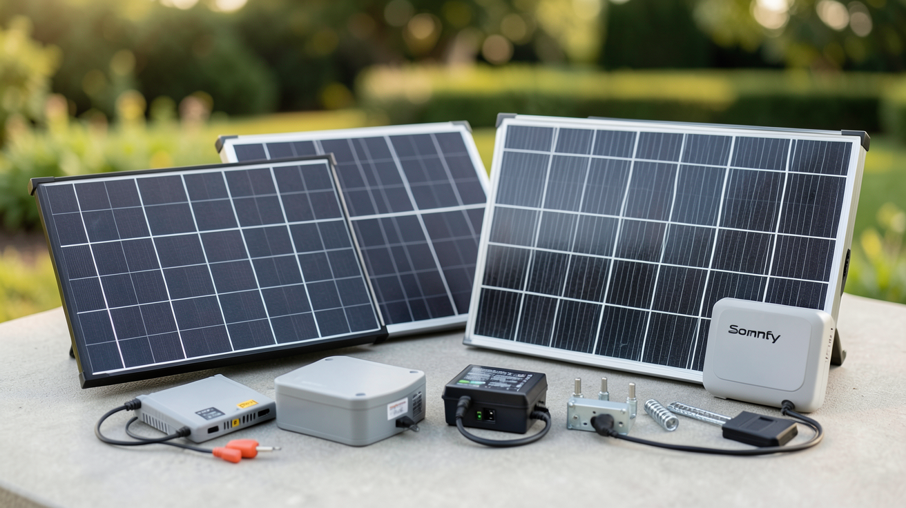panneau solaire Somfy présentant différents kits solaires pour un comparatif 2024