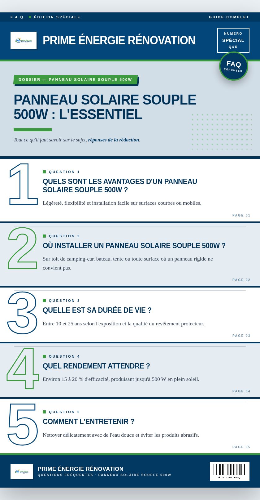 Infographie : Panneau solaire souple 500W : l'essentiel