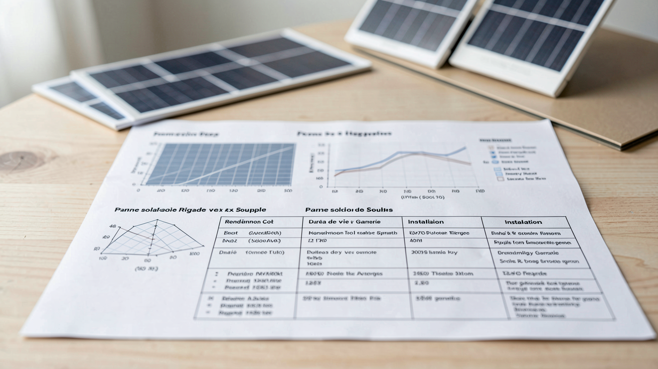panneau solaire souple ou rigide tableau comparatif détaillé des caractéristiques techniques