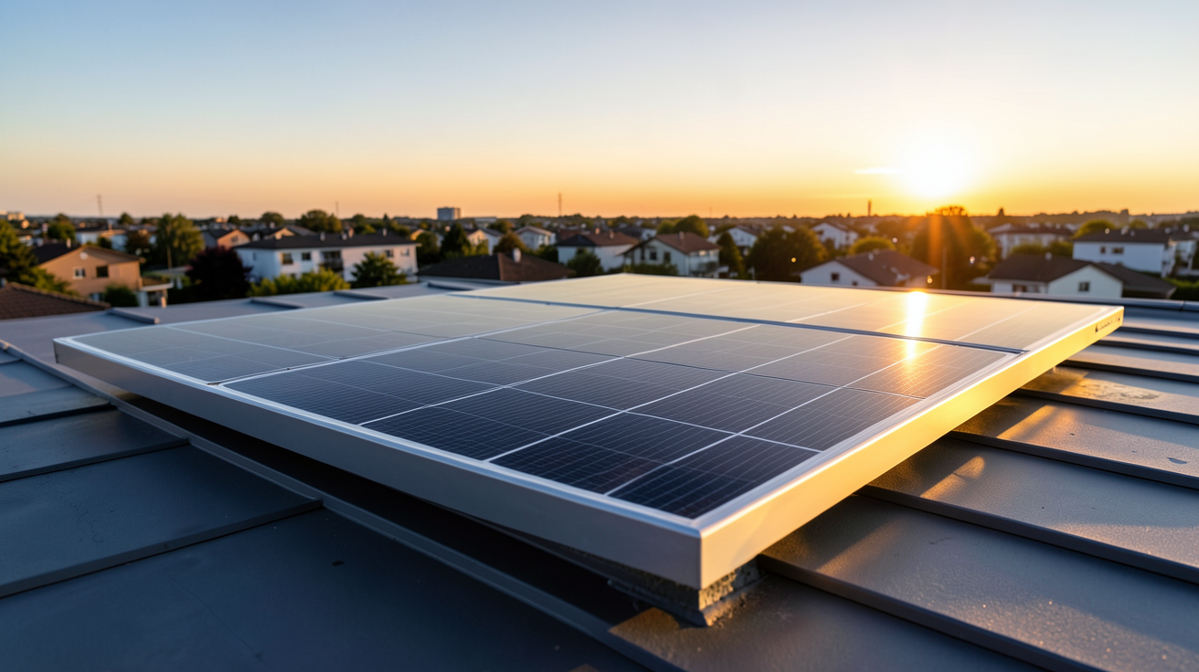 panneau solaire SunPower de dernière génération installé sur un toit résidentiel