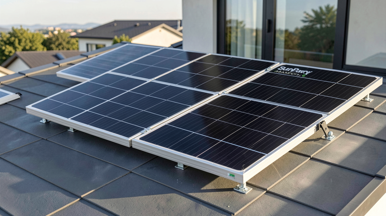 panneau solaire SunPower Maxeon 6 de 435W installé sur un toit résidentiel moderne
