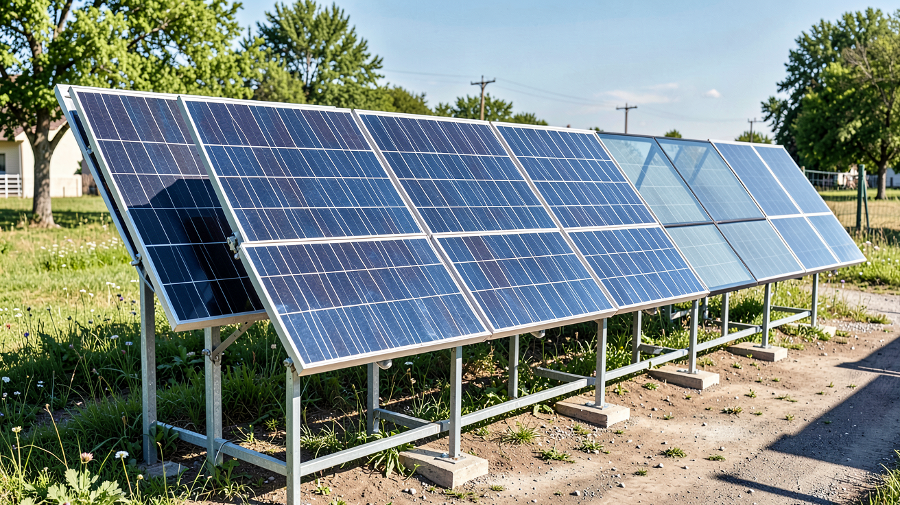 panneau solaire sunpower présentant les modèles Maxeon, P6, P7 et bi-verre côte à côte, illustrant leurs différences de design