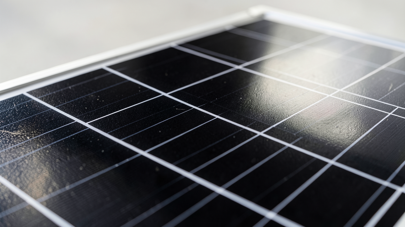 panneau solaire SunPower Maxeon en gros plan montrant la technologie Maxeon