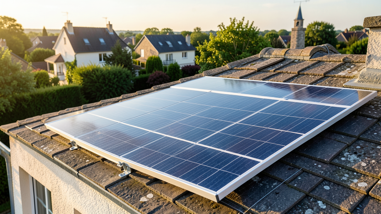 panneau solaire SunPower posé sur un toit de maison en France