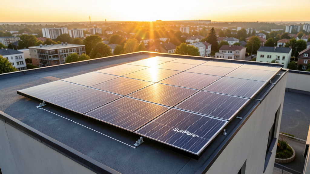panneau solaire SunPower installé sur le toit d'une maison moderne