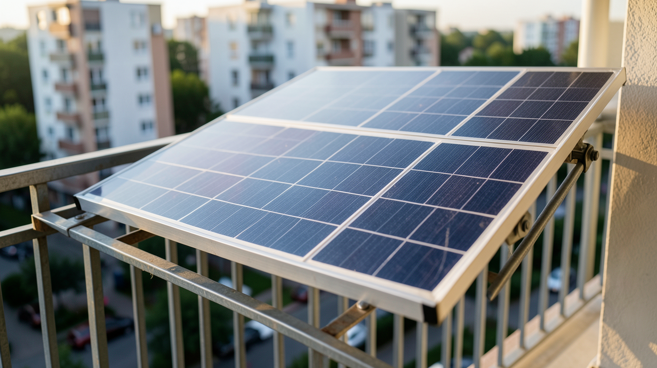 panneau solaire sur balcon urbain pour calculer la rentabilité et les économies d'énergie