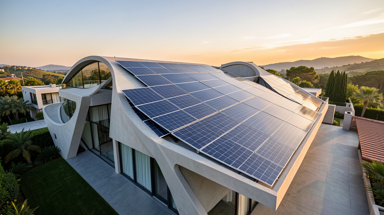 panneau solaire sur mesure installé avec précision sur une structure de toit moderne