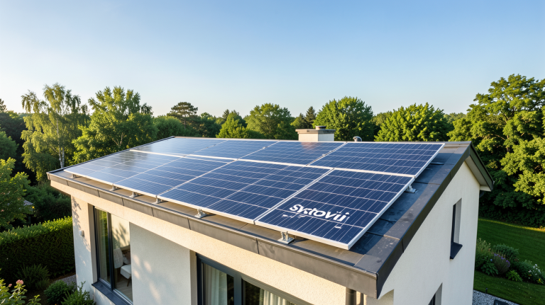 panneau solaire Systovi installé sur le toit d'une maison écologique