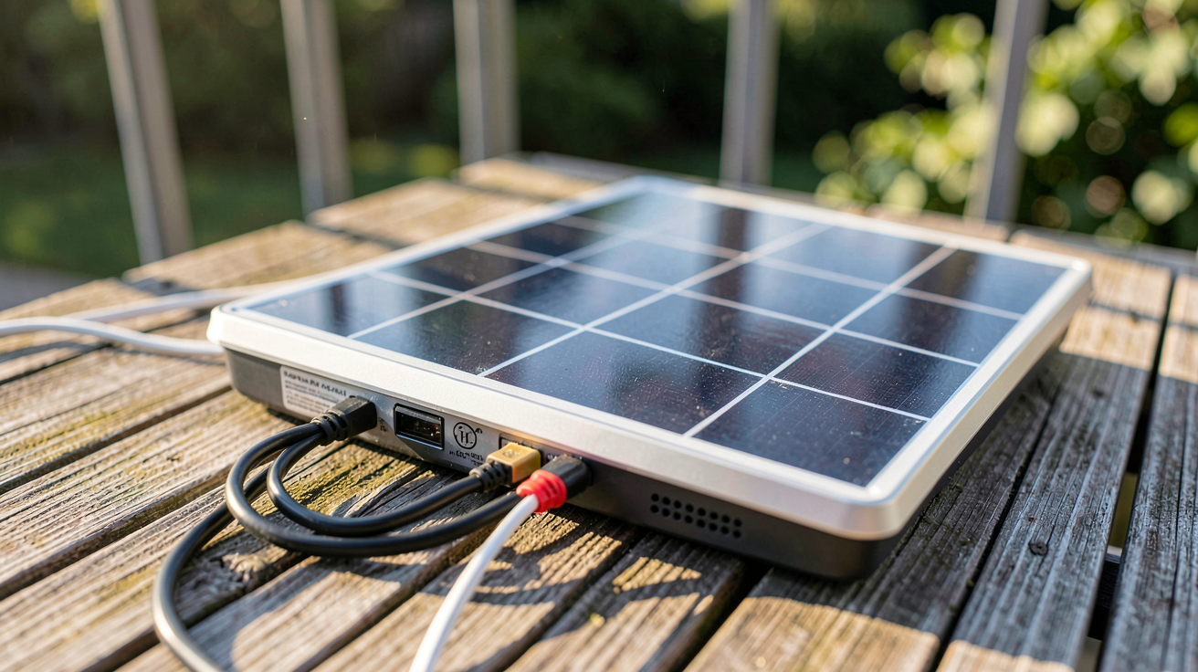 panneau solaire terrasse guide d'installation plug and play sur une terrasse en bois