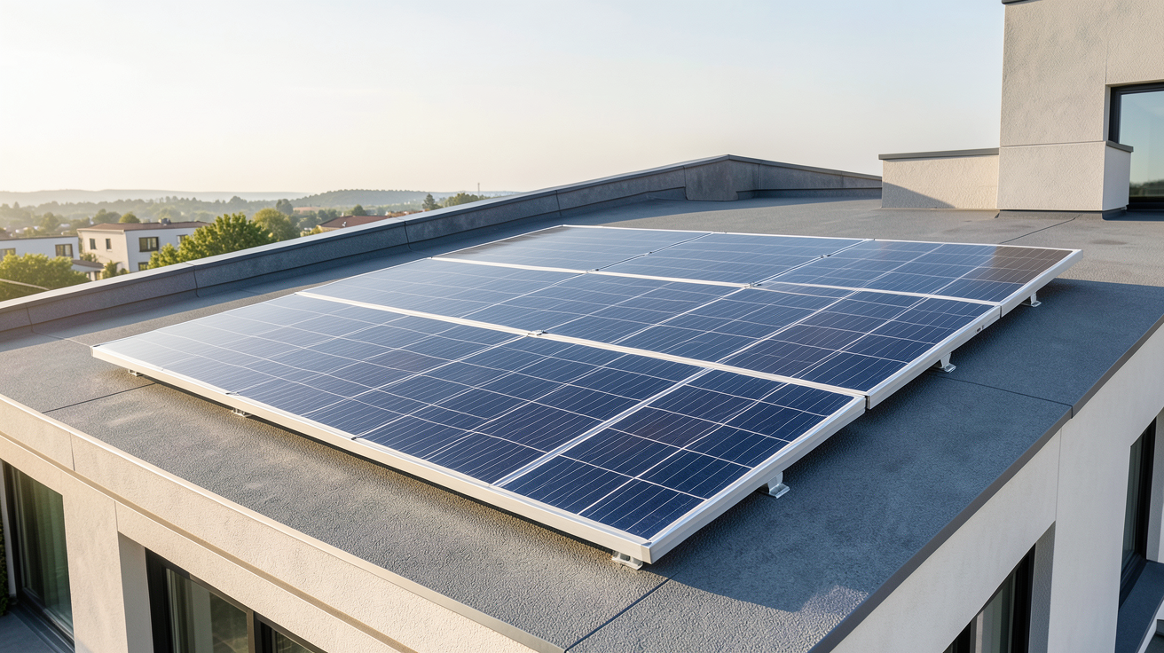 panneau solaire Terreal installé sur le toit d'une maison contemporaine