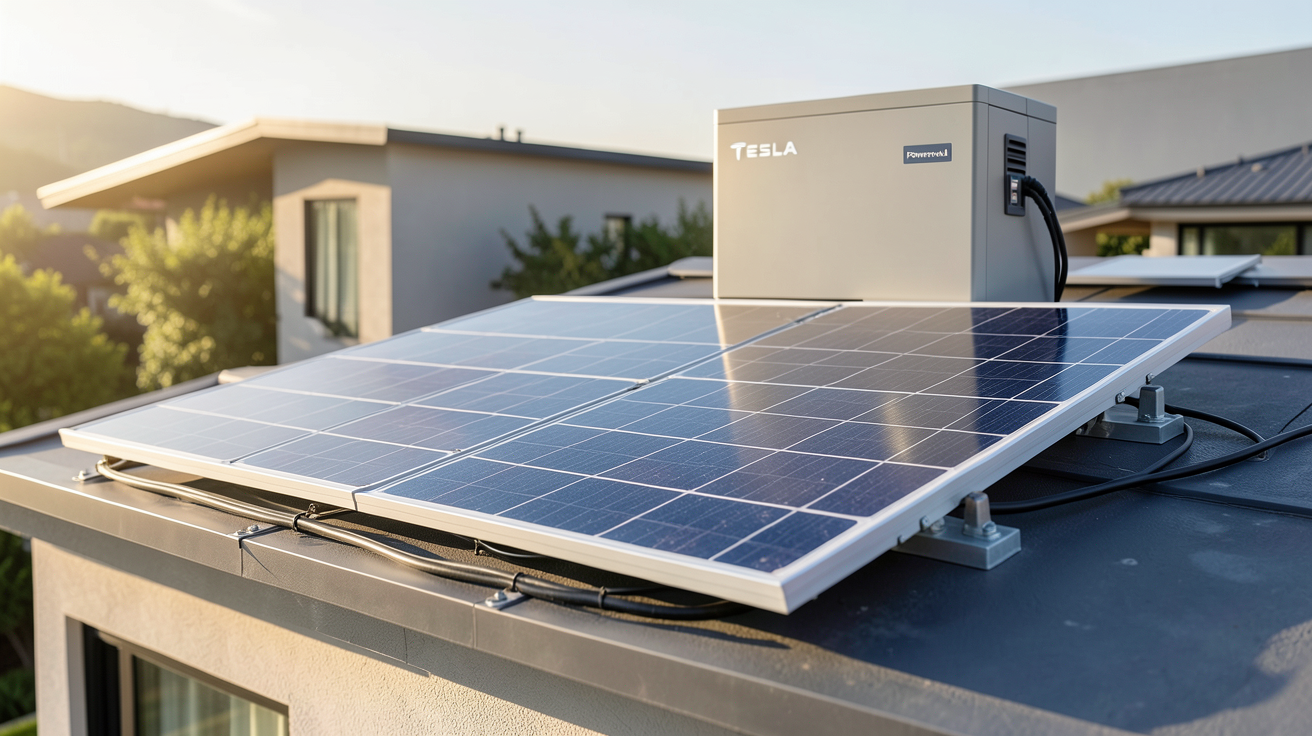 panneau solaire Tesla compatible avec une batterie Powerwall pour optimiser l'autoconsommation énergétique