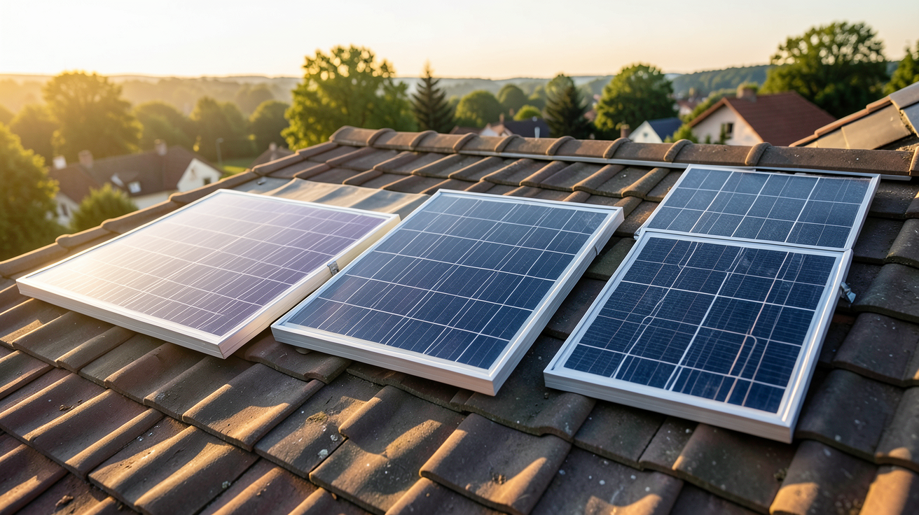panneau solaire thermique chauffage montrant trois types de panneaux solaires thermiques pour le chauffage : à tubes sous vide, plan vitré et à air